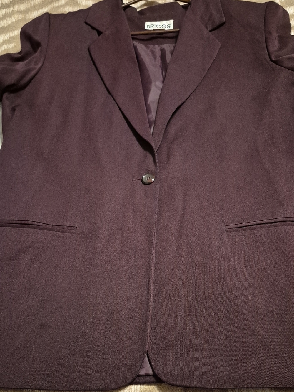 Vintage-Briggs New York Women's Deep Plum Single-Button Blazer Size 16W - Picture 4 of 8